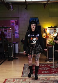 Image 3 of SKELLY DUVAL MALL GOTH SPIKED CROPPED TOP (PURPLE)