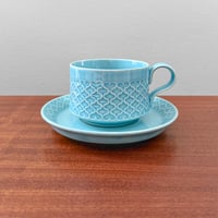 Image 1 of Quistgaard Cordial Palet Turquoise Tea Cup with Saucer