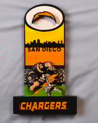 Image 1 of San Diego Chargers Hand Crafted NFL 3D Wooden Diorama Cartooning Wall Décor