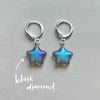 12mm czech glass star huggie hoop earrings