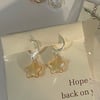 12mm czech glass star huggie hoop earrings
