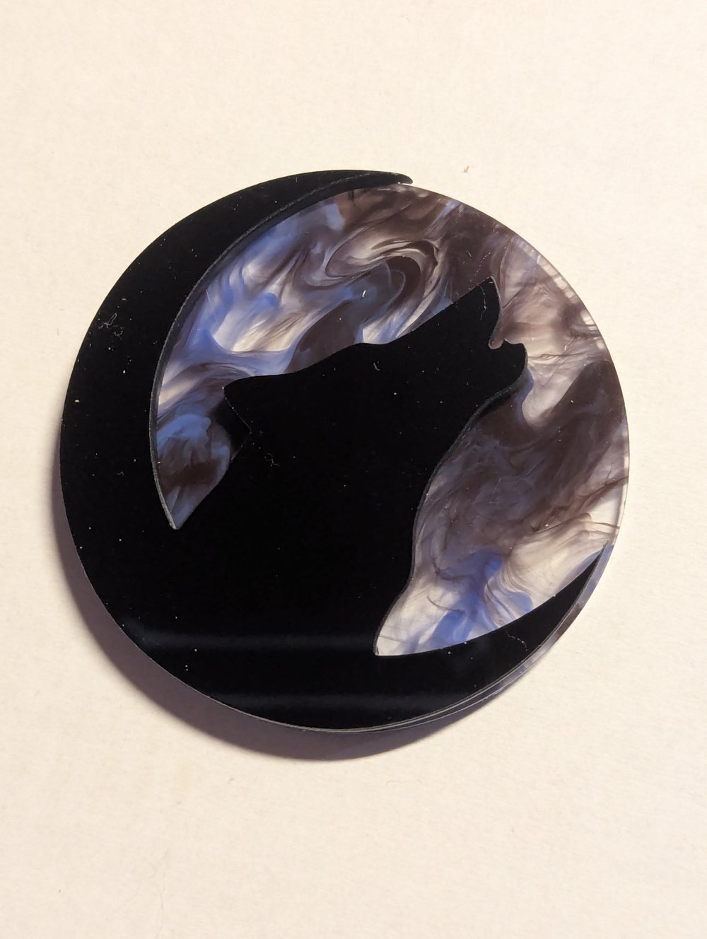 Copy of Wolf Heads blue gold, blue black ( translucent) , pink Aurora,