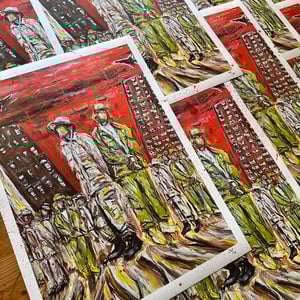 BLOODY MONEY PRINT / HAND EMBELLISHED / 2 LEFT