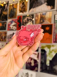 Image 1 of Dirty Mind Pink Acrylic Pin - Furry Version 