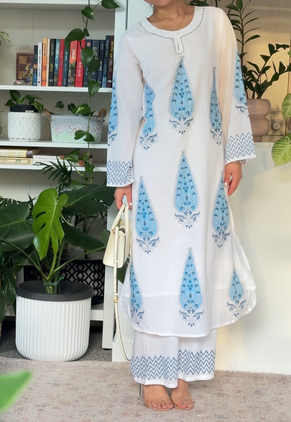 Image of  Blue wishper two piece kurtha set 
