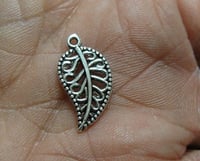 Image 1 of 20 Curved Filigree Leaves Antique Silver Leaf Charms 18mm x 10mm F411C