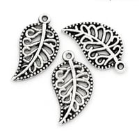 Image 3 of 20 Curved Filigree Leaves Antique Silver Leaf Charms 18mm x 10mm F411C