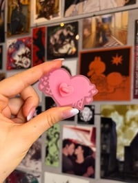 Image 2 of Submissive and Breedable - Pink Acrylic Pin