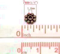 Image 3 of Antique Copper Pewter 7mm Heishe Daisy Spacers Rondelles Tube of Approx. 50 Beads F205