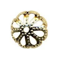 Bead Caps Gold Plated Brass Small Floral Cut Out Design Filigree Bead Caps 7mm Approx. 432 pcs F128A