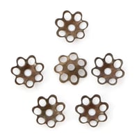 Bead Caps Antique Brass Small Floral Cut Out Design Filigree 6mm x 6mm Approx. 200pcs F128C