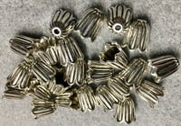 Fluted Flower Bead Caps Pewter Bead Cap 11mm x 10mm 2mm Hole 12 pcs F333