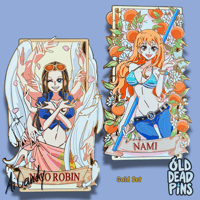 Image 2 of Nami and Robin Tile Enamel Pin SET
