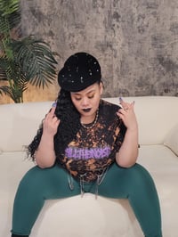 Image 3 of KILLTHENOISE SPLATTERED SPIKED TEE (PURPLE)