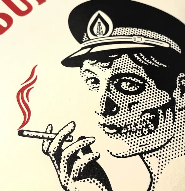 Shepard Fairey Obey Burn Baby Burn Letterpress