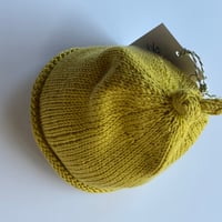 Image 1 of Black Isle Baby Beanie Hand Knitted 0-3 months Buttercup or Orange