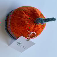 Image 6 of Black Isle Baby Beanie Hand Knitted 0-3 months Buttercup or Orange