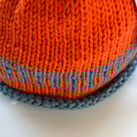 Image 7 of Black Isle Baby Beanie Hand Knitted 0-3 months Buttercup or Orange