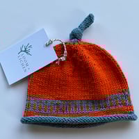 Image 8 of Black Isle Baby Beanie Hand Knitted 0-3 months Buttercup or Orange