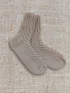 Grandma's Knitted Wool Socks - Beige