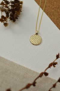Image 3 of 9ct yellow gold  geometric pendant necklace with diamond cut chain - Woven geometry collection