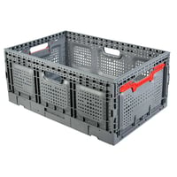 Image 3 of Collapsible Plastic Crate – 23″ x 15″ x 10″ Folding Harvest Crate SKU: PFV6426GREY 