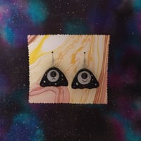 Image 1 of A pair of fabric art cosmic ghost earrings