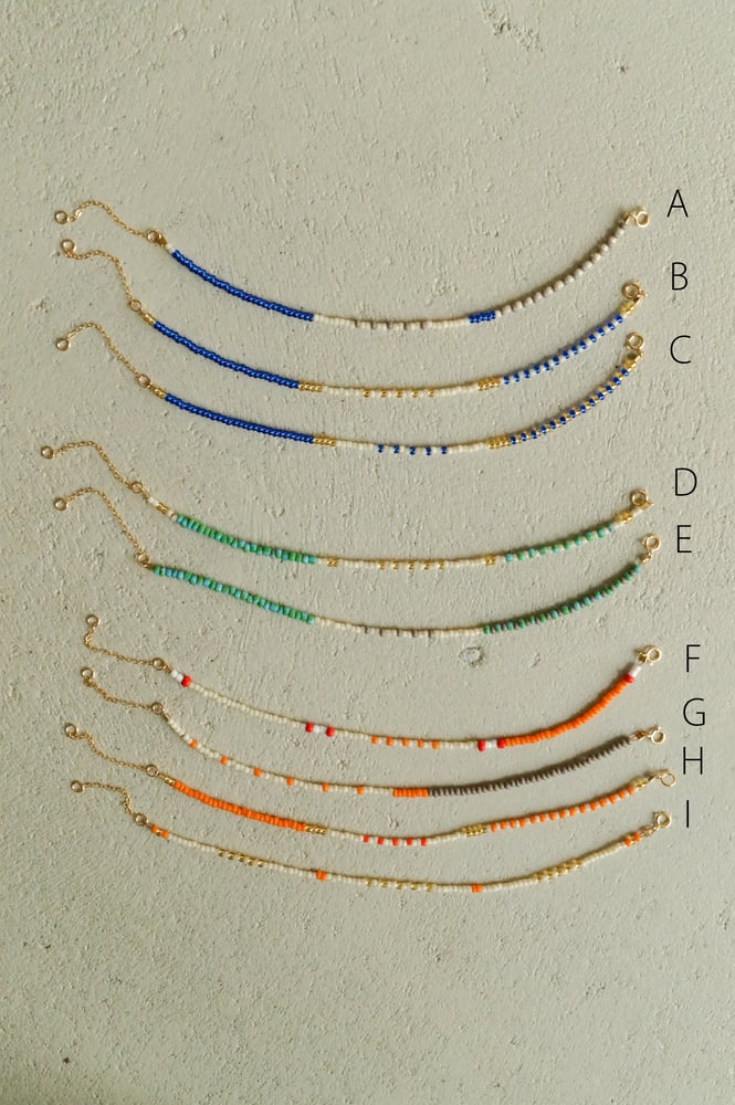 Image of SKY - Perlen Armband - Varianten blau - goldfilled Details