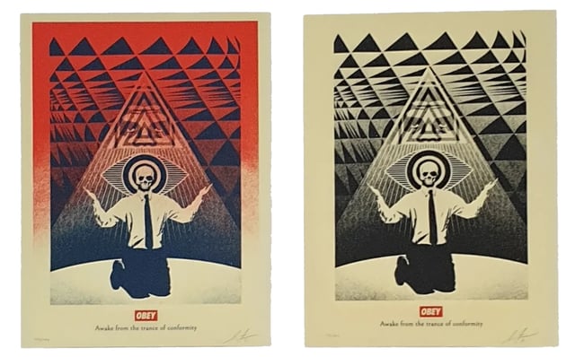 Shepard Fairey Conformity Trance Black and Red (Noir et Rouge)