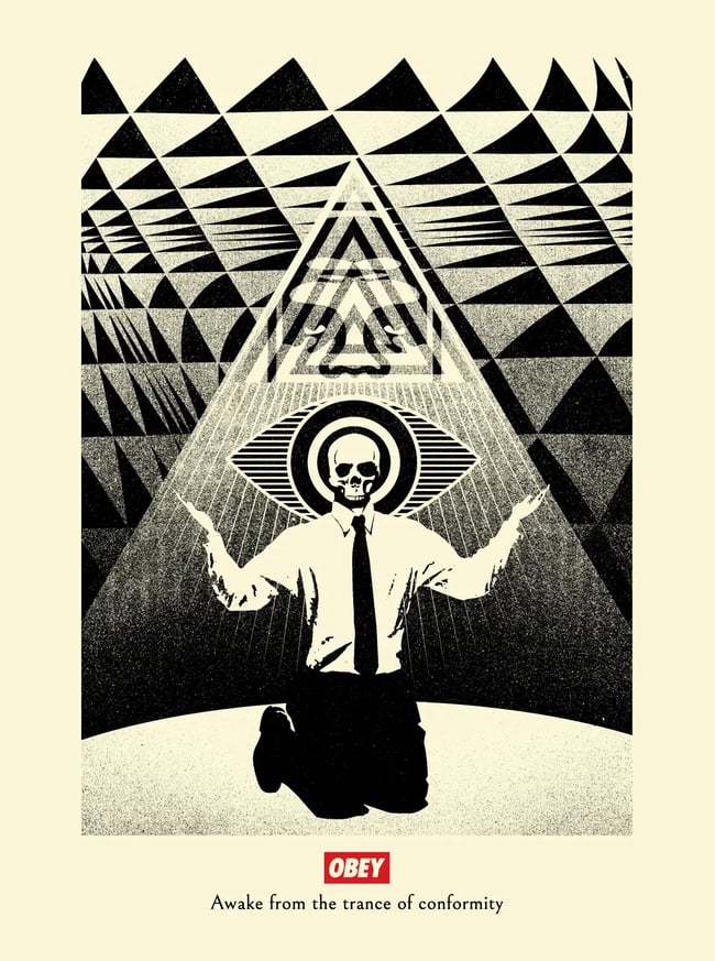 Shepard Fairey Conformity Trance Black and Red (Noir et Rouge)