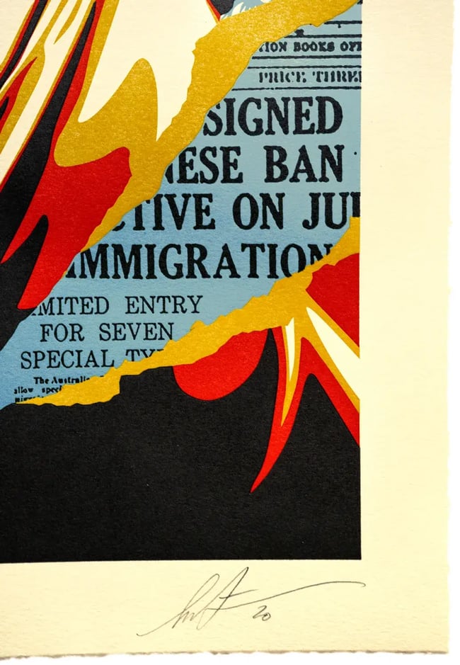 Shepard Fairey Obey Welcome Visitors Letterpress