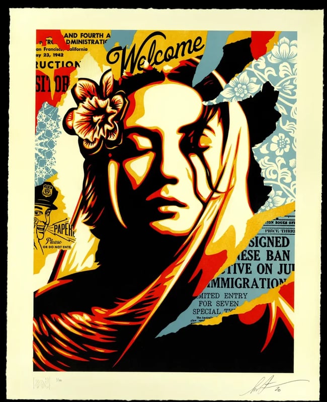Shepard Fairey Obey Welcome Visitors Letterpress