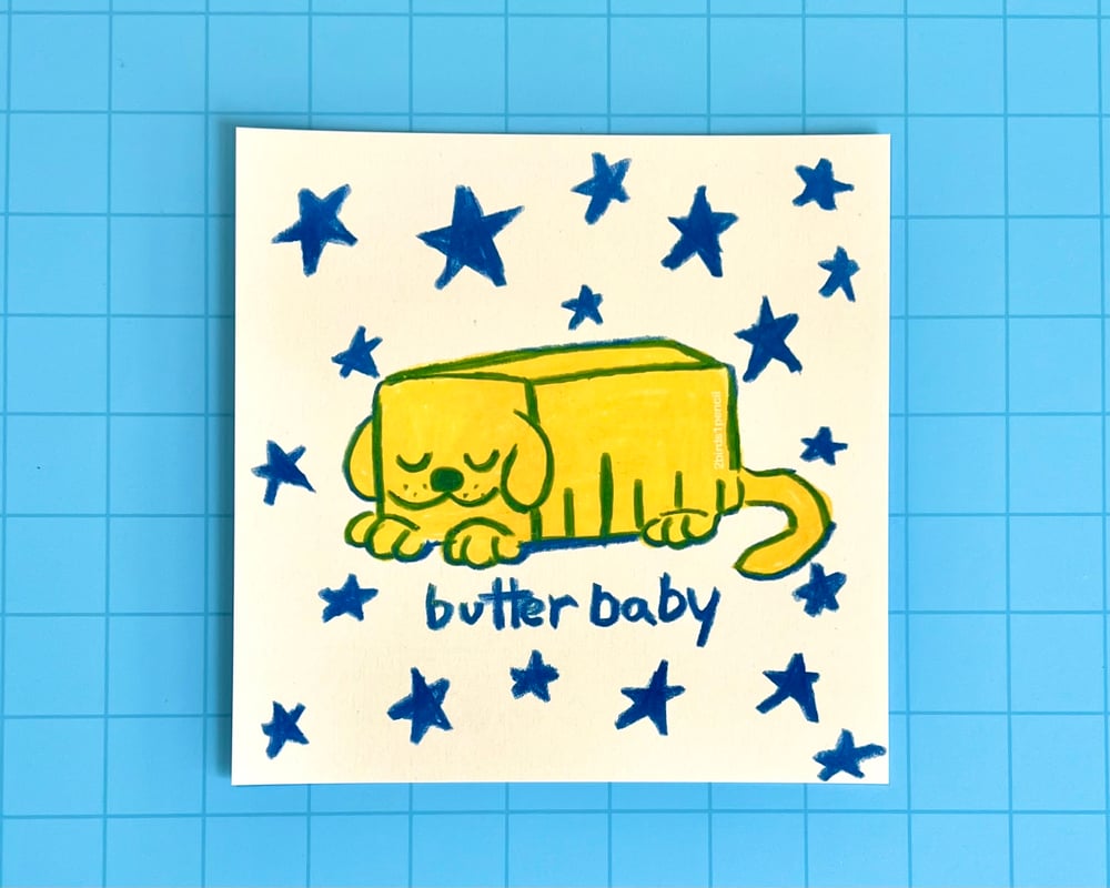 Image of Butter baby yellow dog mini print
