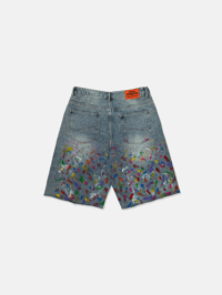 Image 2 of GIRLS ARE DRUGS® HAND PAINT-SPLATTERED JORTS