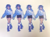 Image 1 of Skater Scout Sailor Mercury on Roller Skates Sticker