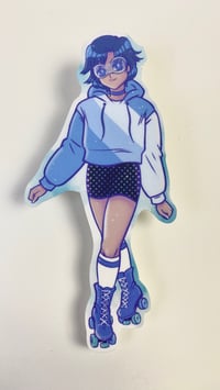 Image 2 of Skater Scout Sailor Mercury on Roller Skates Sticker