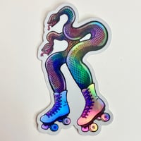 Image 3 of Snakes in Skates Rainbow Holographic Sticker