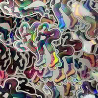 Image 4 of Snakes in Skates Rainbow Holographic Sticker