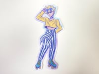 Image 1 of Skater Scout Sailor Uranus on Roller Skates Sticker