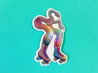 Image 6 of Rainbow Snakes in Skates Sticker - Reverse Facing