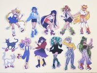 Image 1 of Skater Scouts Sailor Moon on Rollerskates Sticker Set
