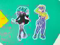 Image 2 of Skater Scouts Haruka and Michiru Sticker Set on Roller Skates