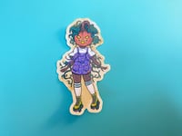 Image 1 of Pumpkin Head Roller Skater - Spooky Cute Halloween Sticker