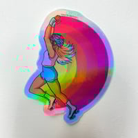 Image 1 of Rainbow Roller Skater - Holographic Vinyl Sticker