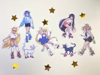 Image 1 of Sailor Moon Skater Scouts Inner Senshi Sticker Set