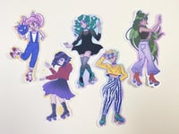 Image 1 of Skater Scouts Sailor Moon Outer Senshi Sticker Set