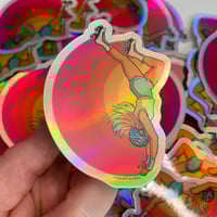 Image 2 of Rainbow Roller Skater - Holographic Vinyl Sticker