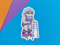 Image 4 of Retro Granny Roller Skater Sticker - 10 color options!