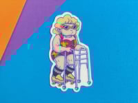 Image 11 of Retro Granny Roller Skater Sticker - 10 color options!