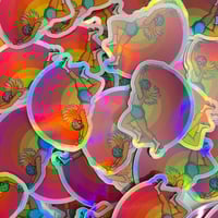 Image 3 of Rainbow Roller Skater - Holographic Vinyl Sticker